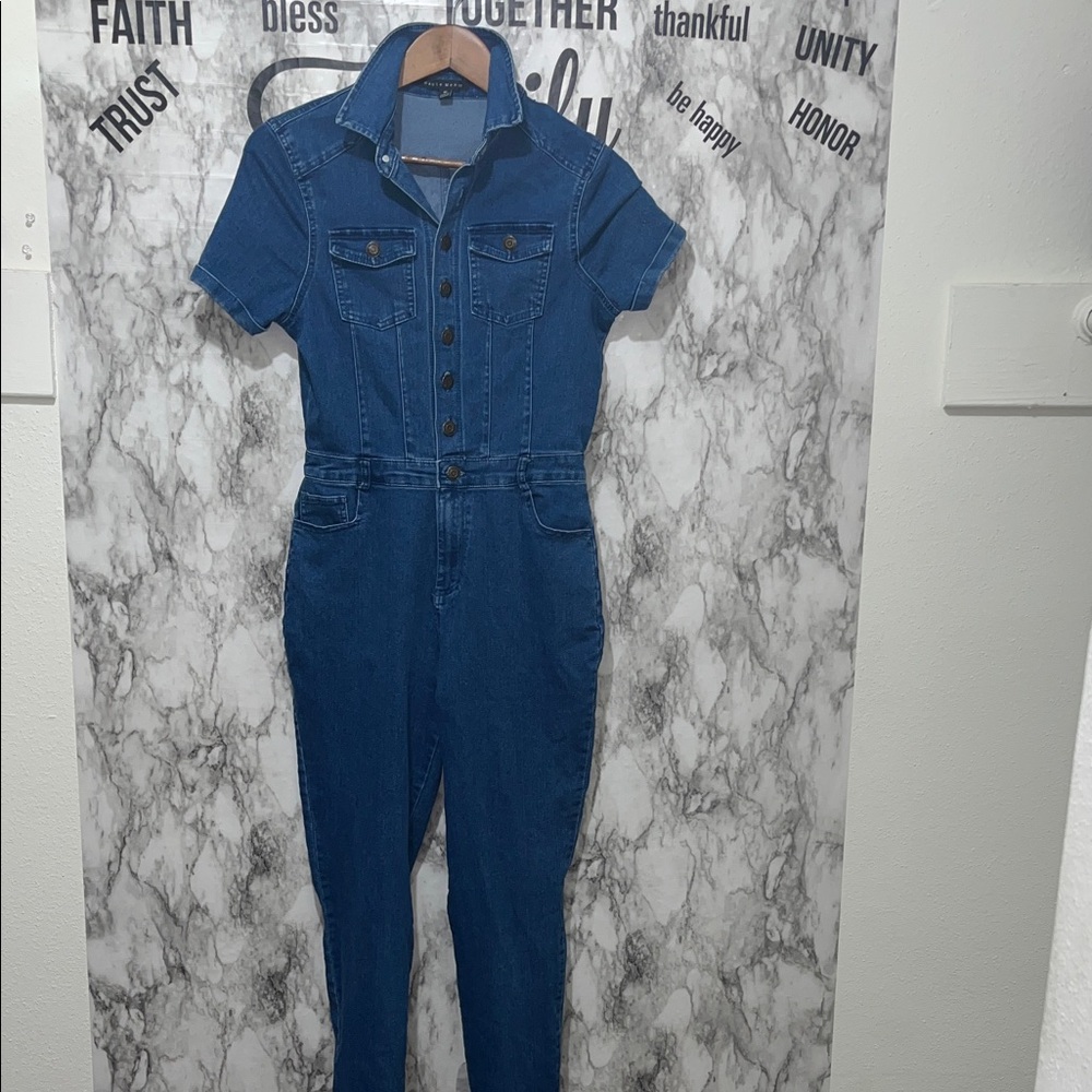 Haute Monde Blue Denim Jumpsuit